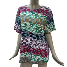 VINTAGE Missoni Sport Maglia T-shirt Donna Uomo Fantasia Multicolore Over