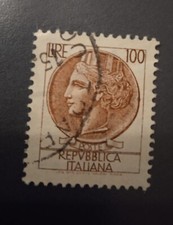 Francobollo Italia,100 lire “Siracusana” - Turrita, raro