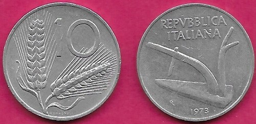 Italia lire 1973r - lire, aratro
