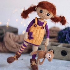 Pippi e scimmia all'uncinetto