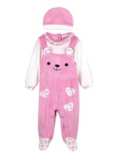 Urchin Tutina da neonata in ciniglia con accessori coordinati - fuxia