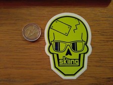 ADESIVO VINTAGE STICKER KLEBER TESCHIO SKULL SKIING 