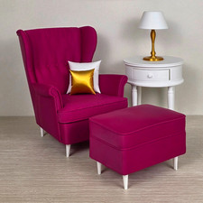 Sedia e pouf con schienale