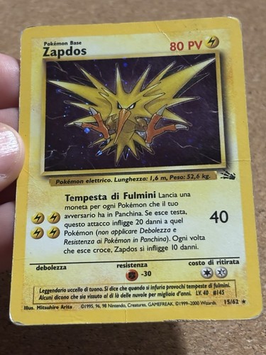 Zapdos set fossil rara - zapdos,