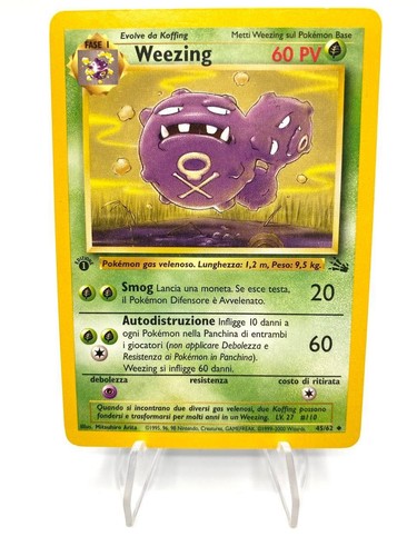 Carta pokemon weezing 1a - carta, 45/62