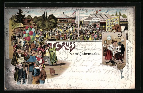 Litografia fiera con venditore