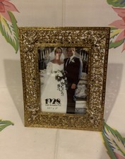 ❤️”1928” Golden Angel Cherubs Metal 5X6" FRAME Holds 3.5 X 5” Photo