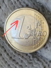 Moneta da 1€ 2004 Germania D con Eccesso di Materiale sull'1 EURO
