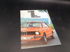 DEPLIANT AUTO VINTAGE BMW 1602 1802 2002 CABRIO Tii italiano 8 pag 1974 