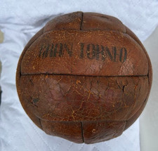 Vecchio pallone calcio n.5 in cuoio originale anni '50/60 in buone condizioni