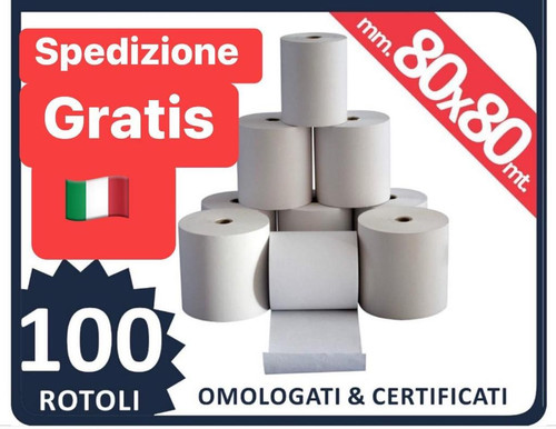 100 rotoli termici - mm, 80x80