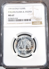 1991 ITALY SILVER 200 LIRE