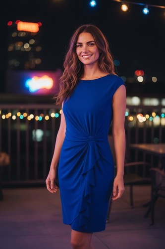Abito donna smanicato blu - ,