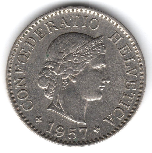 Moneta svizzera centesimi - moneta, 5
