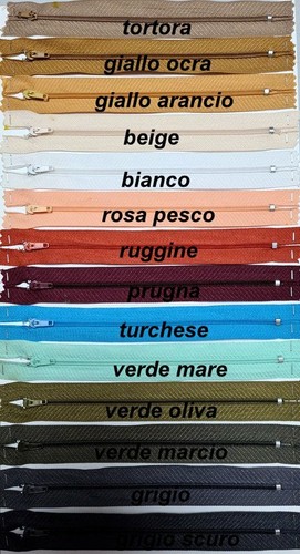 Lotto cerniere zip 18 cm - 5, pz