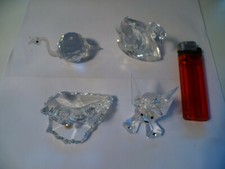 LOTTO 4 OGGETTI VINTAGE ANNI 80  IN VETRO / CRISTALLO LEGGI INFO H 3 / 6 CM