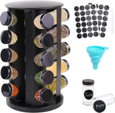 Carosello per Spezie a 360°, Portaspezie Girevole Con 20 Barattoli, Etichette, P