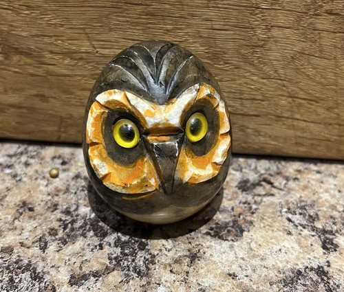 Alabaster owl head - alabaster,