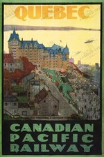 Poster da viaggio Quebec Canadian Pacific Railway 1925 stampa artistica da parete Canada