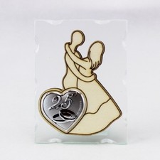 24956 Bomboniere Icona in Vetro Coppia Sposi 25° Anniversario