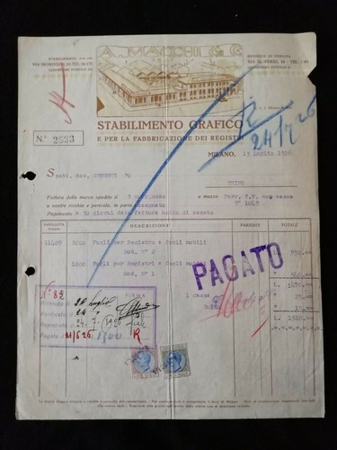 Fattura milano macchi - fattura, c