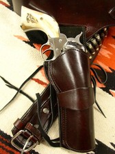 44 45 RUGER COLT UBERTI WESTERN FAST DRAW SIXGUN PISTOLA PELLE FONDINA CINTURA