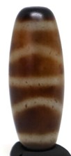 Antico amuleto tibetano unico agata Dzi Bead misura 31,7 mm/12 mm