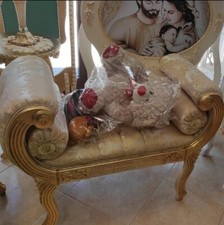 Panca foglia oro camera da letto soggiorno salotto casa mobili arredo classico 