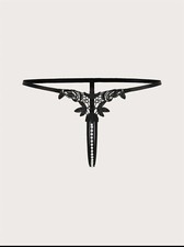 Mutandine  perizoma DONNA  con apertura sul cavallo e perline varie taglie