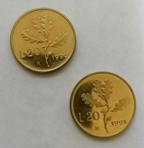 Coppia lire 1990 1991 - lire, e