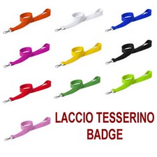 LACCIO CORDA NASTRO BADGE TESSERINO EVENTI CARTELLINO CONCERTO GIALLO ROSSO BLU