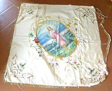 ANTICO PARAMENTO SACRO CHIESA RICAMO SETA S.AGNESE DIPINTO ARAZZO STENDARDO