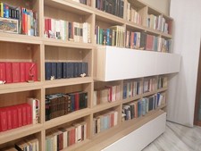 libreria Finto legno chiaro e laccato bianco