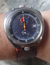 rare chronographe bullhead anonyme lemania 3872   idem 146011