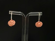 orecchini donna rose in pasta di corallo rosa monachella in argento 925