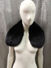 Collo Stola Scialle Pelliccia Volpe Nera foderata  lunghezza cm 62 x cm 9