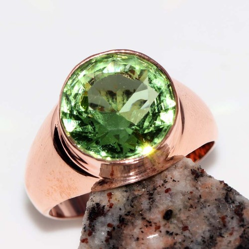 Anello uomo tsavorite placcato