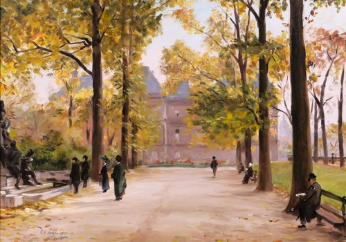 Quadro antico henri loubat - quadro,