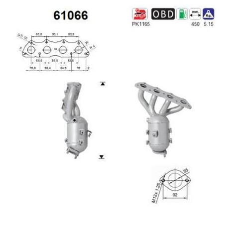 Catalizzatore 61066 per kia - 61066,