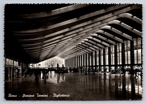 Cartolina roma stazione - roma,
