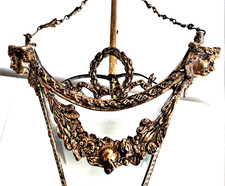 ELEGANTE LAMPADARIO A PIRAMIDE ROVESCIATA - OTTONE E VETRO MOLATO