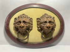 Antiche Maniglie Per Portone Con Teste Di Leone In Legno
