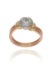 anello donna oro tre colori 18 kt “DAMIANI” con diamante