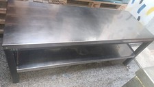 TAVOLO BASSO DA ARREDAMENTO IN ACCIAIO INOX USATO POCO