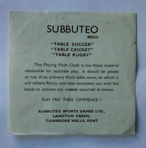 Subbuteo pitch cloth anni - subbuteo,