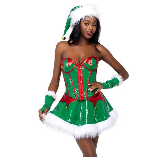 Costume elfo corsetto vinile