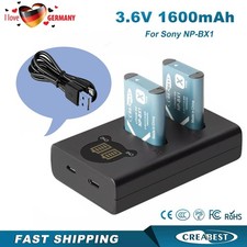 2 pezzi batteria 1,6 Ah NP-BX1