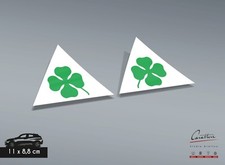 COPPIA ADESIVI PLASTIFICATI SAGOMATI DX e SX  QUADRIFOGLIO ALFA ROMEO 11cm