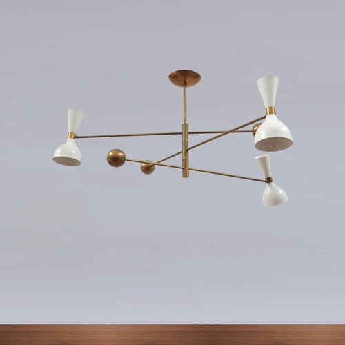 Lampadario ottone orbitale - lampadario,