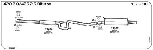 Marmitta centrale per maserati - per,